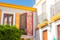 PURCHENA, SPAIN - 05 NOVEMBER 2023 Municipal library with colourful and gigantic paintings on the facade of the building in the