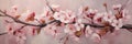 Pure Beauty: A Page of Pink Cherry Blossoms on a White Branch, C