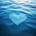 Pure Blue Water Gentle Heart Shaped Rippling Waves Background Illustration