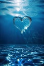 Pure Blue Water Gentle Heart Shaped Rippling Waves Background Illustration Royalty Free Stock Photo