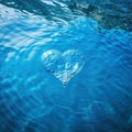 Pure Blue Water Gentle Heart Shaped Rippling Waves Background Illustration