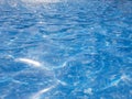 Pure blue water in the swimming pool with light reflections. Top view aerial Royalty Free Stock Photo