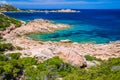 Pure clear azure sea water and amazing rocks on coast of Maddalena island, Sardinia, Italy Royalty Free Stock Photo