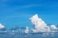 pure clear blue sky huge white gray cloud and sunlight shiny Royalty Free Stock Photo