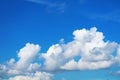 pure clear blue sky white cloud in the autumn and sunlight Royalty Free Stock Photo