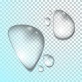 Pure clear water drops realistic set   illustration Royalty Free Stock Photo