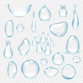Pure clear water drops realistic set vector illustration Royalty Free Stock Photo
