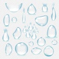 Pure clear water drops realistic set vector illustration