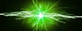 Pure Energy and Electricity Power in Green Powerful Bolts Royalty Free Stock Photo