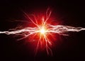 Pure Energy and Electricity Power in Red Bolts Royalty Free Stock Photo