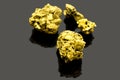 Pure gold ore found in the mine on black background Royalty Free Stock Photo