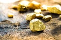 Pure gold ore found in the mine Royalty Free Stock Photo