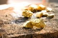 pure gold ore found in the mine Royalty Free Stock Photo