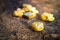 Pure gold ore found in the mine Royalty Free Stock Photo