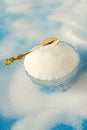 Pure Granulated White Sugar in a Vintage Crystal Sugar Bowl Royalty Free Stock Photo