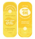 Pure hemp oil, cold pressed unrefined emblems