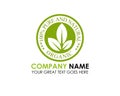 100% Pure And Natural Organic Icon Logo Leaf Template