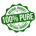 100% pure natural product grunge rubber stamp