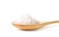 Pure natural sea salt in wooden spoon Royalty Free Stock Photo