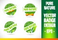 Pure nature Badge Logo Vector