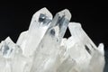 Pure Quartz Crystal Cluster on Black Background Royalty Free Stock Photo