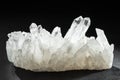 Pure Quartz Crystal Cluster on Black Background Royalty Free Stock Photo