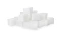 Pure refined sugar cubes isolated