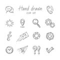 Pure Series Hand drawn Communication , Network icon set Internet icons collection. Engraving vector illustration. Pop Royalty Free Stock Photo