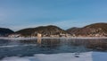 Pure shiny ice covers Lake Baikal.