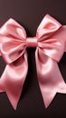 Pure sophistication white background highlights pink ribbon embellished with a graceful bow