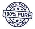 100% pure stamp means completely certified natural - 3d illustration Royalty Free Stock Photo