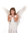 Pure and sweet little angel girl isolated white Royalty Free Stock Photo