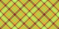 Pure tartan vector pattern, drapery plaid check fabric. Multi seamless texture background textile in green and amber colors