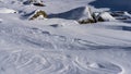 Pure untouched snow in the valley. Royalty Free Stock Photo