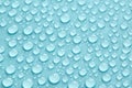 Pure water drops on turquoise abstract background or texture. Royalty Free Stock Photo