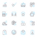 Pure water linear icons set. H, Clean, Crisp, Refreshing, Clear, Hydrating, Tasteless line vector and concept signs