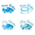 Pure water logo for company water delivery, production and cleaning water, water sale