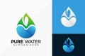 Pure Water Logo Design. Creative Idea logos designs Vector illustration template Royalty Free Stock Photo