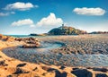 Pure water springs flow directly into the Mediterranean sea. Amazing summer view of popular tourist destination - Acropoli di Bith