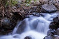 Pure water stream with smooth flow over rocky mountain terrain in the Kakopetria forest in Troodos, Cyprus Royalty Free Stock Photo