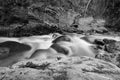 Pure water stream with smooth flow over rocky mountain terrain in the Kakopetria forest in Troodos, Cyprus Royalty Free Stock Photo