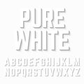 Pure White alphabet shadow