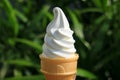 Pure White Vanilla Soft Serve Ice Cream Cone Royalty Free Stock Photo