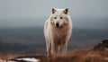 Purebred canine portrait in snowy arctic landscape generative AI
