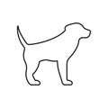 Purebred Doggy Retriever Standing Flat Symbol. Dog Puppy Domestic Happy Black Line Icon. Big Dog Logo. Mammal Labrador Royalty Free Stock Photo