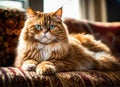 Purebred Persian cat on the couch