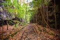 Purgatory Chasm State Reservation trail Berkshires, Massachusetts USA Autumn