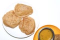 Puri bhaji -An Indian dish consisting of puris and spicy potatoes Royalty Free Stock Photo