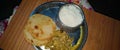 Puri khir dilecious food in madhubani India Royalty Free Stock Photo