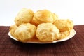 Puri or Poori traditional indian homemade deep fried bread or chapati Royalty Free Stock Photo